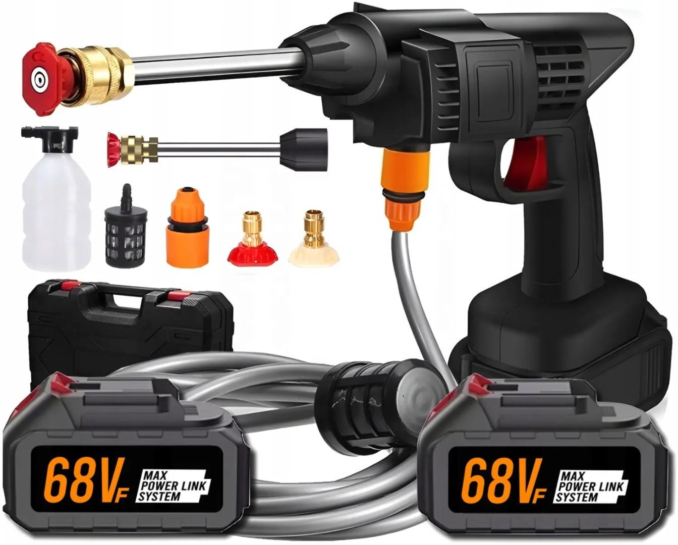 Soluket – Kit Nettoyeur Haute Pression 6 en 1 avec 2 batteries 48 V