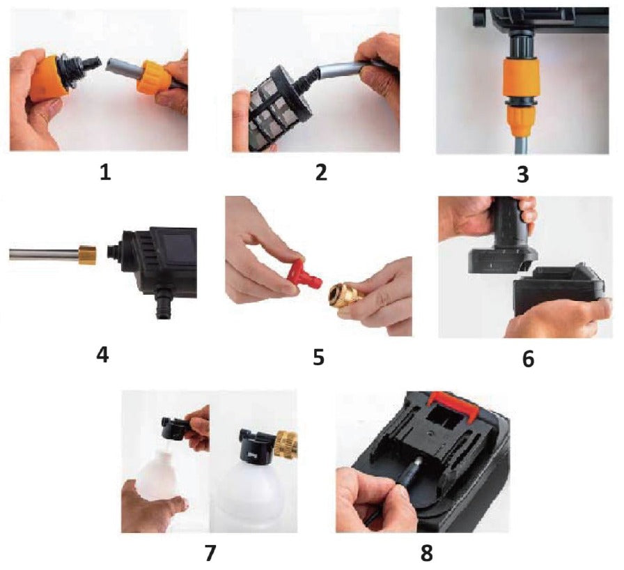 Soluket – Kit Nettoyeur Haute Pression 6 en 1 avec 2 batteries 48 V